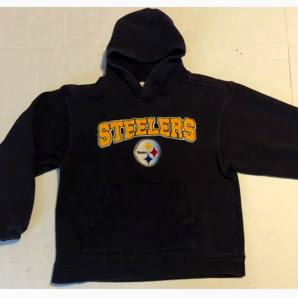 NFL TEAM APPAREL PITTSBURGH STEELERS HOODIE SWEATSHIRT Youth Large 12/14 Black